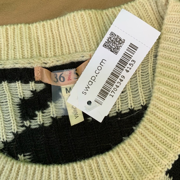 🖤‎ Black & Cream Houndstooth Knit Sweater – Size M (NEW) - Picture 3 of 8